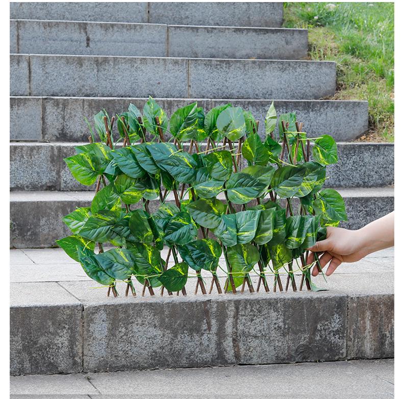 Retractable Grille with Faux Greenery for Balcony or Garden Decoration