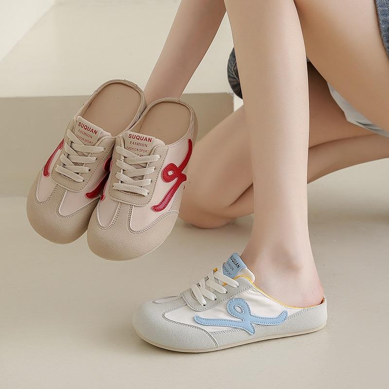Spring New Flat Slippers Female Student Non-slip Board Shoes Casual Half Slippers