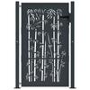 Garden Gate Anthracite 100 X 125 Cm Steel Bamboo Design