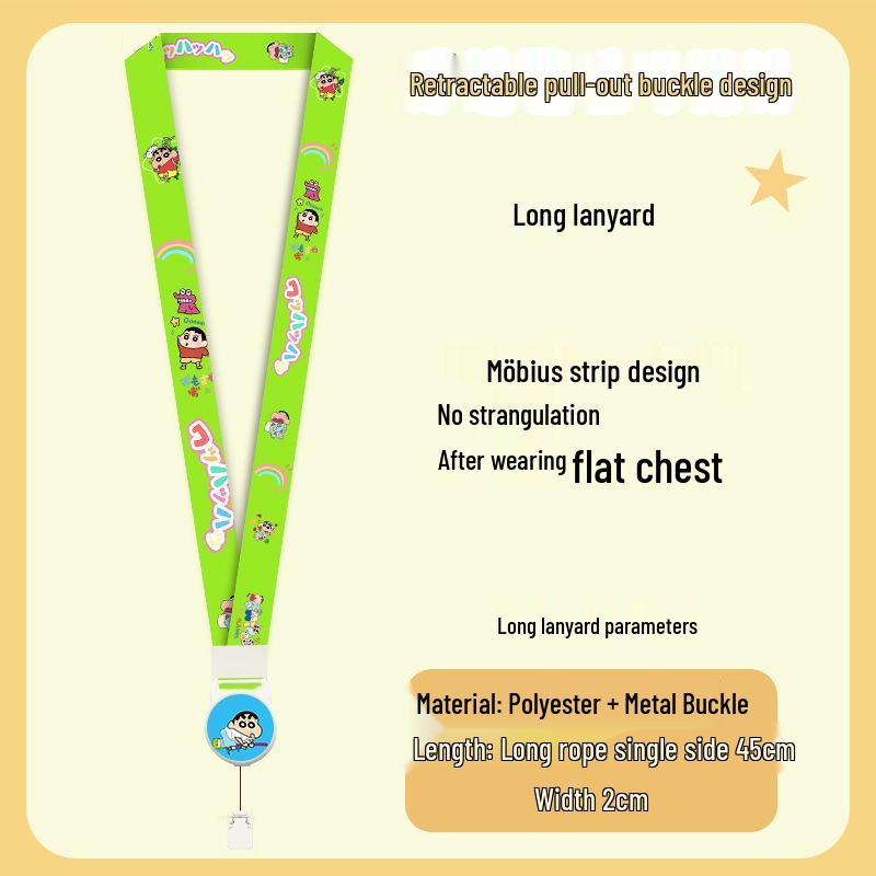 Crayon Shin-chan Cartoon Student Lanyard ID Badge Holder for Campus Use