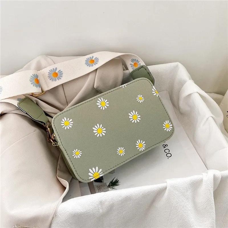 Little Daisy Embroidery Cute Mini Women's Crossbody Bag, Small Handbag, Wrist Guard, Wallet, Phone Bag, Coin Wallet