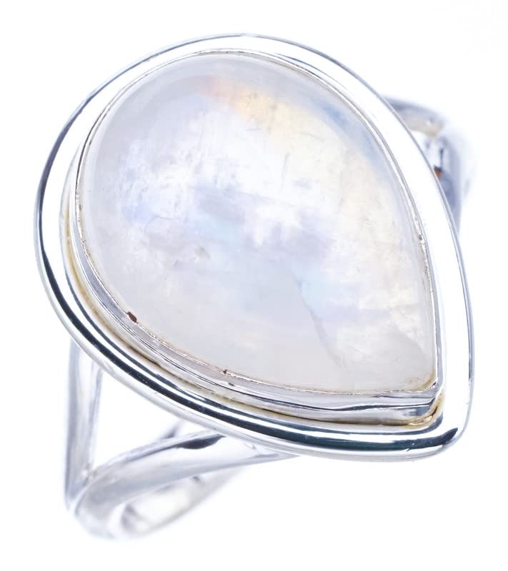 

StarGems® Natural Moonstone Handmade 925 Sterling Silver Ring 6 F2761