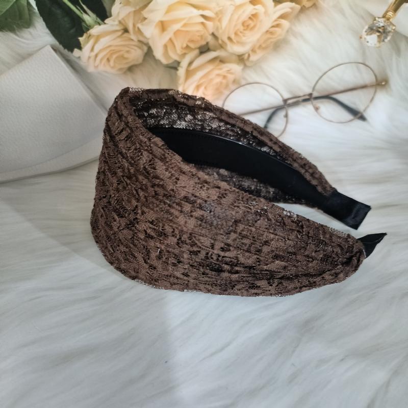 Flower Lace Mesh Hair Band Wide Side Hair Hoop Headbands For Women Lace Headwear Wide Headband Girls