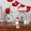 Christmas Shaking Wooden Man Figurine with Santa Hat And Beard Handmade Shaking Feet Wooden Doll with Magnetic Expressions for Car
