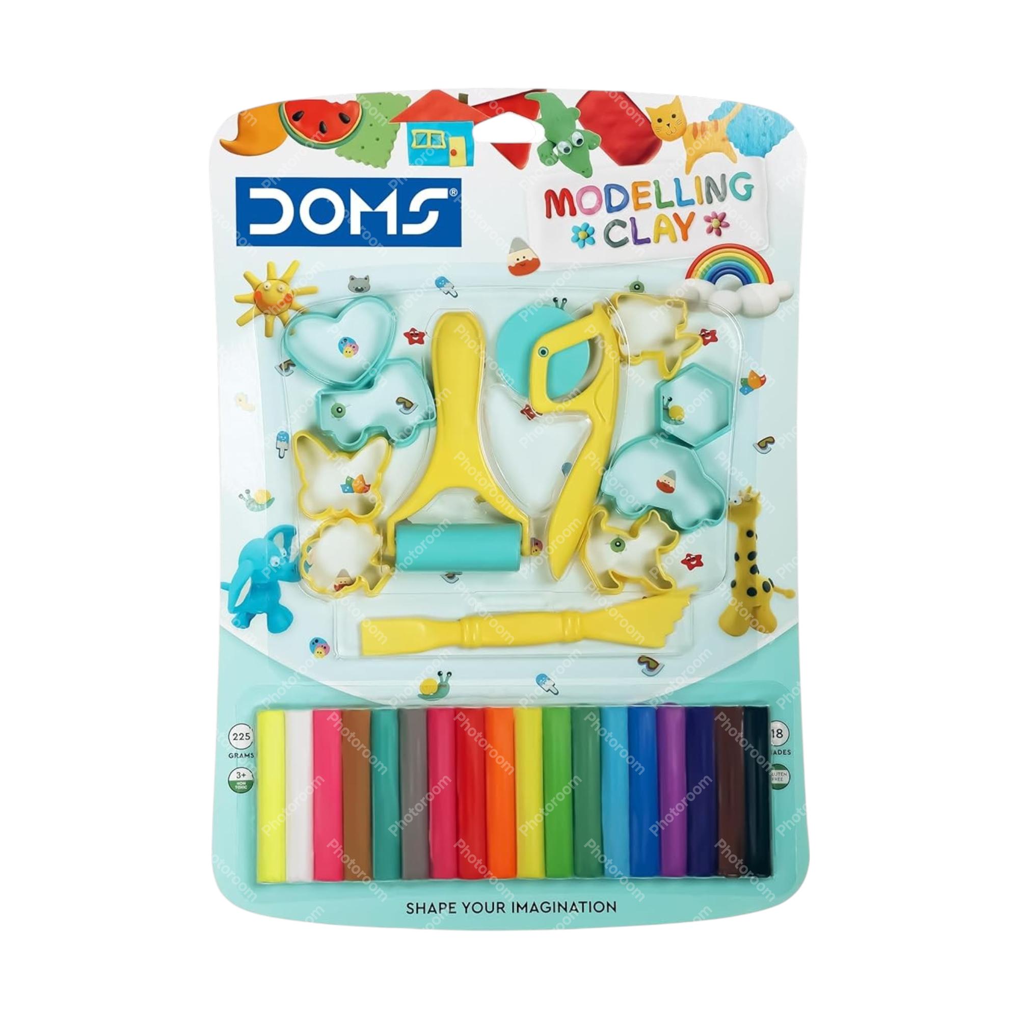 

DOMS Modelling Clay Blister Pack Set of 18 Multicolor Shades Soft Non Toxic Kids Art Craft Clay for School & Gifting