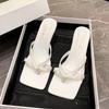 2025 new summer high heels sandals fairy shoes high-end temperament toe wear French cool slippers