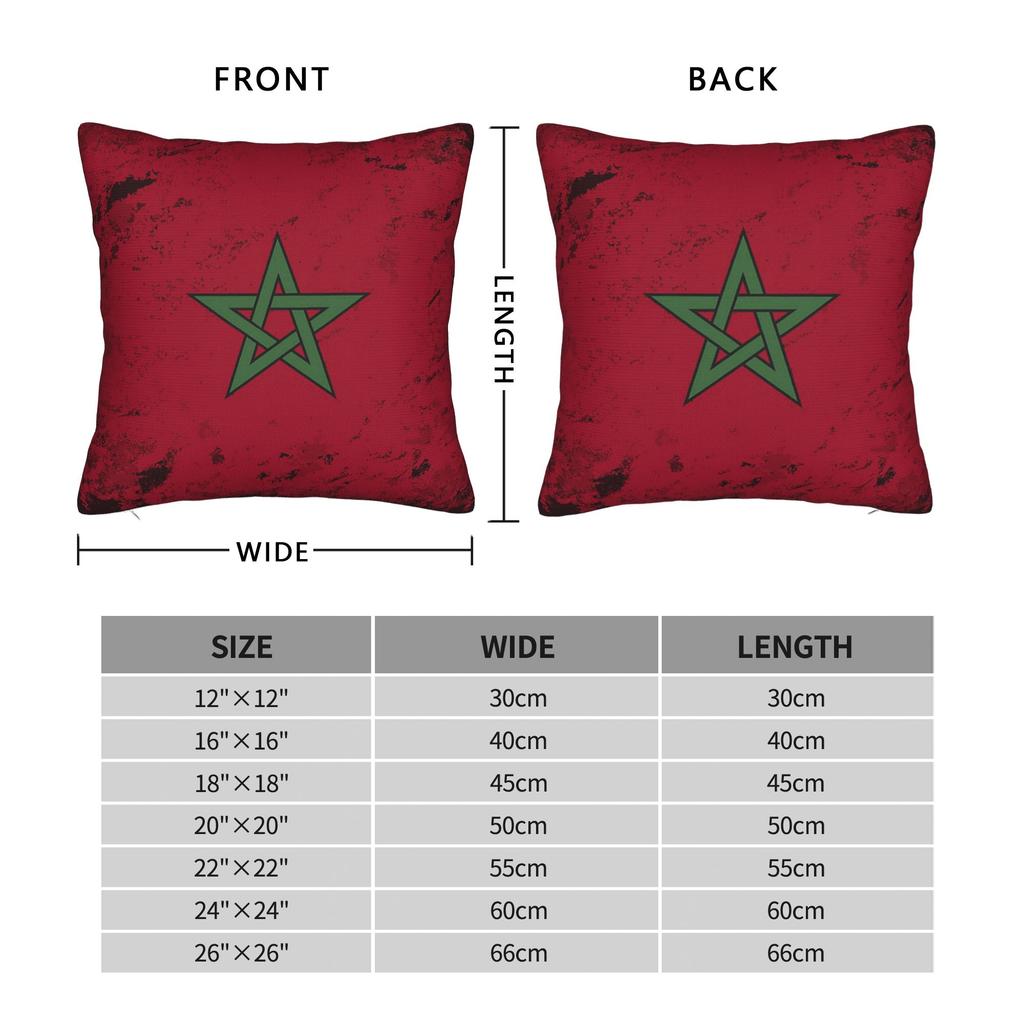 Moroccan Flag Square Pillow Case Polyester Cushions for Sofa Morocco  4545cm Pillowcase