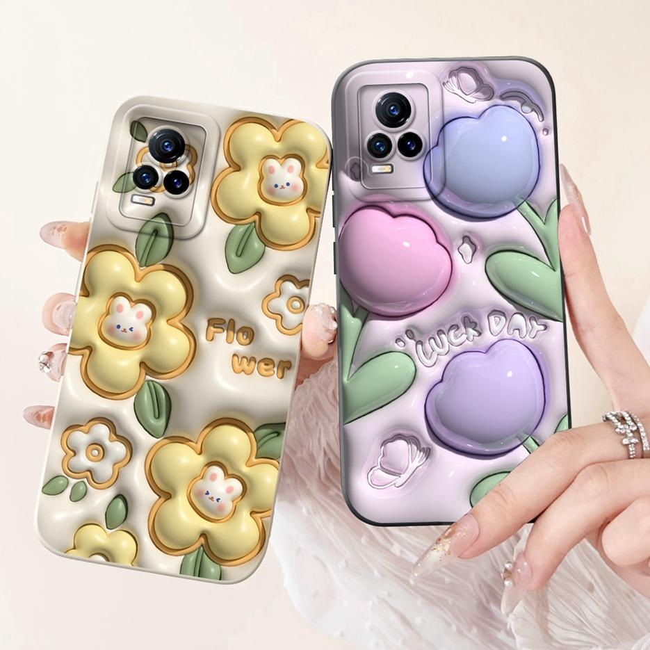 For Vivo V21e 4G Case V2061 New Fashion Candy Painted Cover Shockproof Phone Case For Vivo V21 V 21 E VivoV21e Soft Fundas Coque