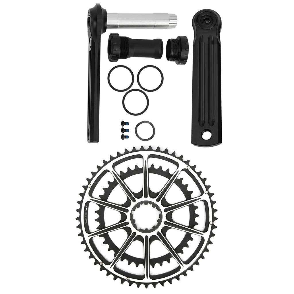 MTB Bike Crankset Hollow Integrated Double Chainrings 53‑39T Aluminum Alloy Bicycle Crank