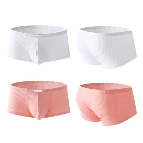 Boxer da uomo, intimo, vita bassa, tinta unita, pantaloncini a coste, slip, asciugatura rapida, convessi a U, mutandine sottili