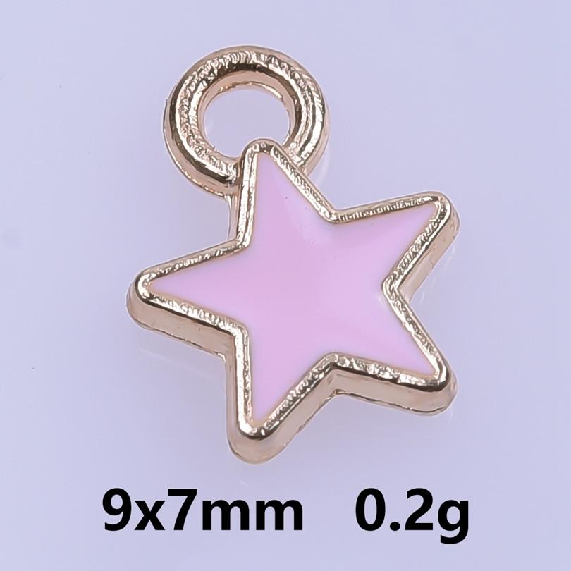Rosa Liebe Mädchen Accessoires Emaille Großhandel Anhänger Für Schmuckherstellung Zubehör Mond/Blume/Schmetterling Anhänger Charm DIY Ohrring Basteln