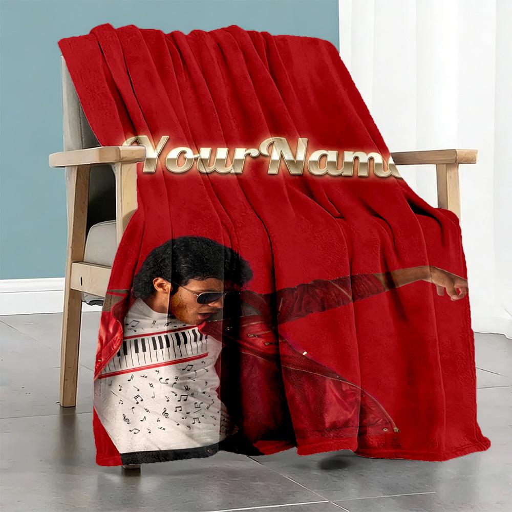 Michael Jackson 194 Personalized Text Blanket Lightweight Customizable Blanket Soft & Cozy Versatile for Sofa Office Chair Picnics Livingroom