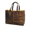 Women Real Genuine Brown Leather Tote Shoulder Handmade Bag Casual Travel Purse