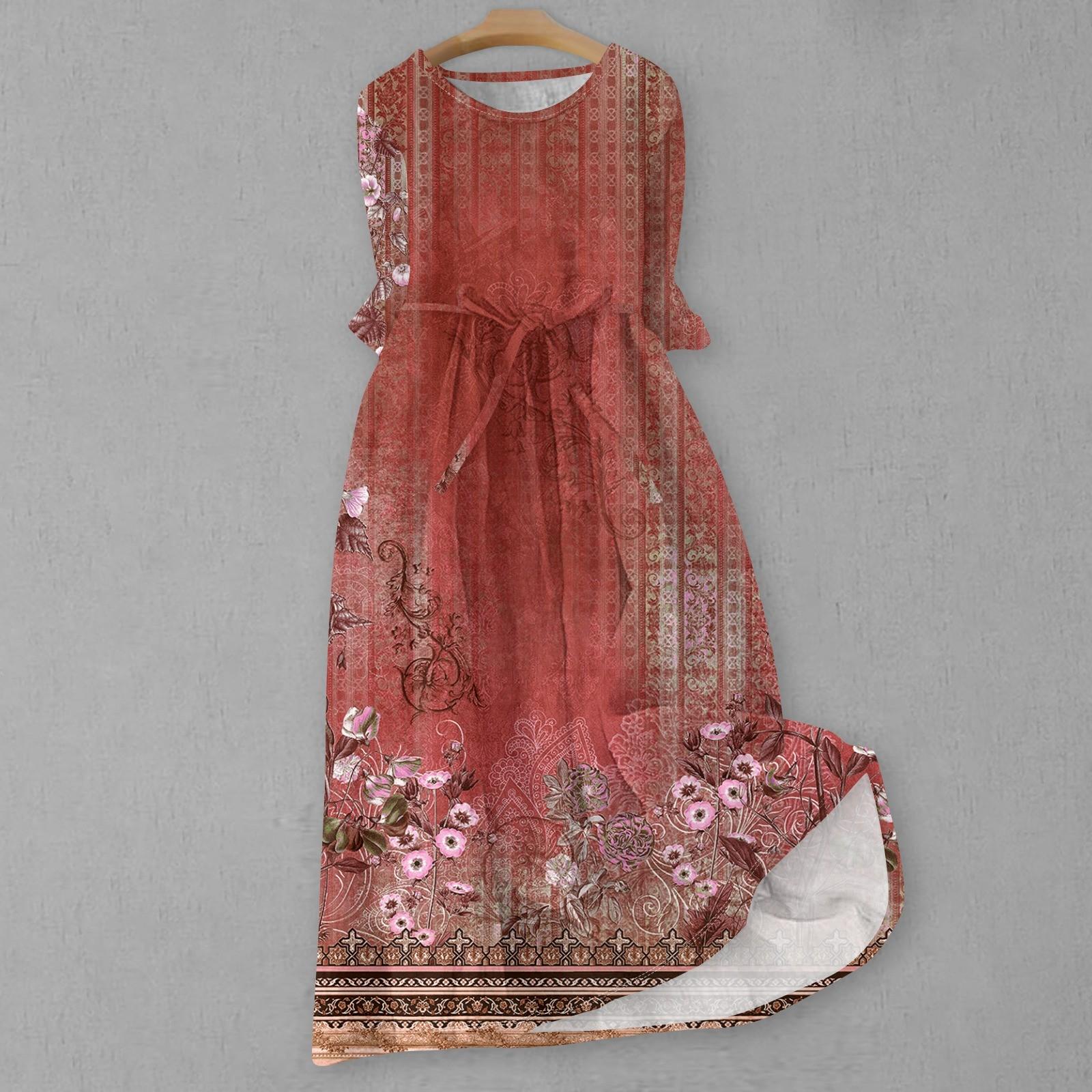 

Жіноча модна повсякденна сукня з круглим вирізом і гудзиками з рукавами 3/4 на бретелях XL