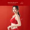 New Year Festive Red Seamless Push-up Wireless Bra and Triangle Panties Set