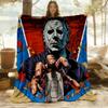 1pc Halloween Michael Myers Outdoor Blanket Lightweight Flannel, Soft & Warm, All Season Use for Sofa, Outdoor, Camping, Living Room, Office, Chair