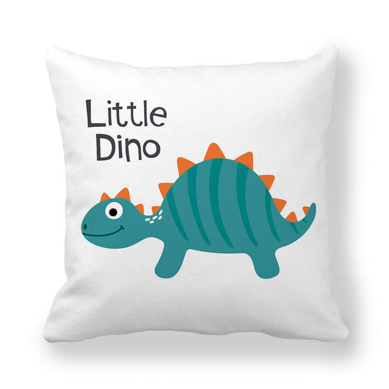Cute Funny Dinosaurs Cartoon Print Children Pillow Cover Hot Kids Room Decorative Cushion Cover Modern Simple Sofa Throw Pillows