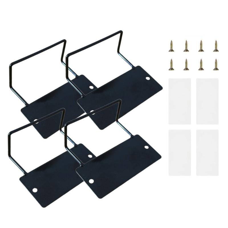 

Set of 4 Quick Installation Bed Frame Clips Prevent Mattress Movement Retainer Bar Metal Wood Furniture Stabilizers чёрный