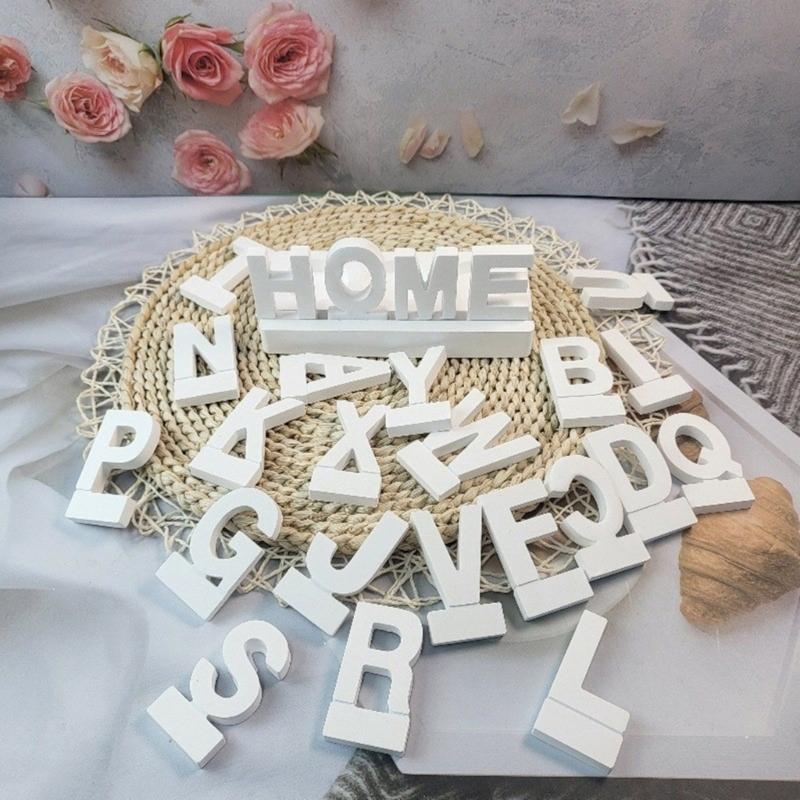 Candle Holder Mold English Letter Candlestick Silicone Mold with 2/3 Holes Base for Making Tealight Candle Holder DIYs