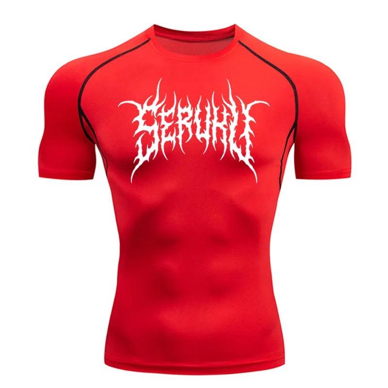 Workout T-Shirt Men's Compression Sports Shirt Running Short Sleeve Quick Drying Moisture-Wicking Sportswear Fitness Sweatshirt Elastic Top