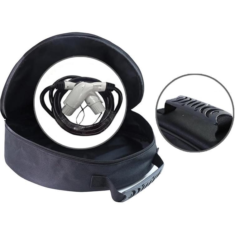 

Round Cable Bag Waterproof Cable Organizer Storage Bag Jumper Cable Charging Cord Storage Ideal for Electric Car Charger Holder