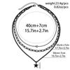 PuRui Hip Hop Black Star Geometric Pendant Necklace for Men Multilayer Black Link Chain Choker Collar Rock Zircon Party