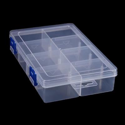 Durable 8 Grids Tools Storage Box Large Capacity Adjustable Screw Holder Transparent Jewelry Storage Box