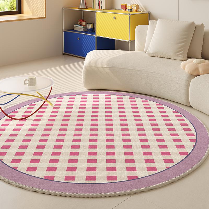 

Dopamine Color Bedroom Decor Round Carpet Thicken Plush Carpets for Living Room Washable Bedside Floor Mat Fluffy Soft Study Rug 80x80CM