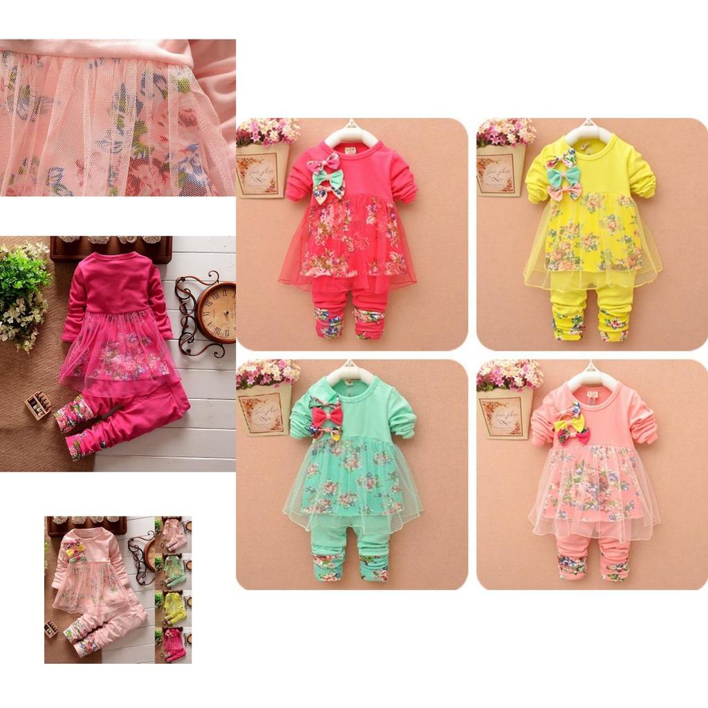 Premium Qualität Kleinkind Säugling Kinder Baby Mädchen Outfits Kleidung T-Shirt Tops Kleid Und Hosen 2-teiliges Set