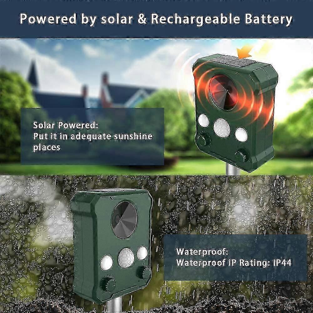 Solar Ultrasonic Repeller With IP65 Waterproof Rating For Pet Mole Repellent And Garden Pest Control Applications