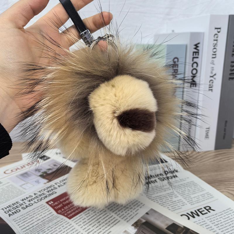 Zirunking Plush Lion Keychain Animals Toy Jungle Animal Plush Keychain Soft Backpack Ornaments Pendant Key Ring