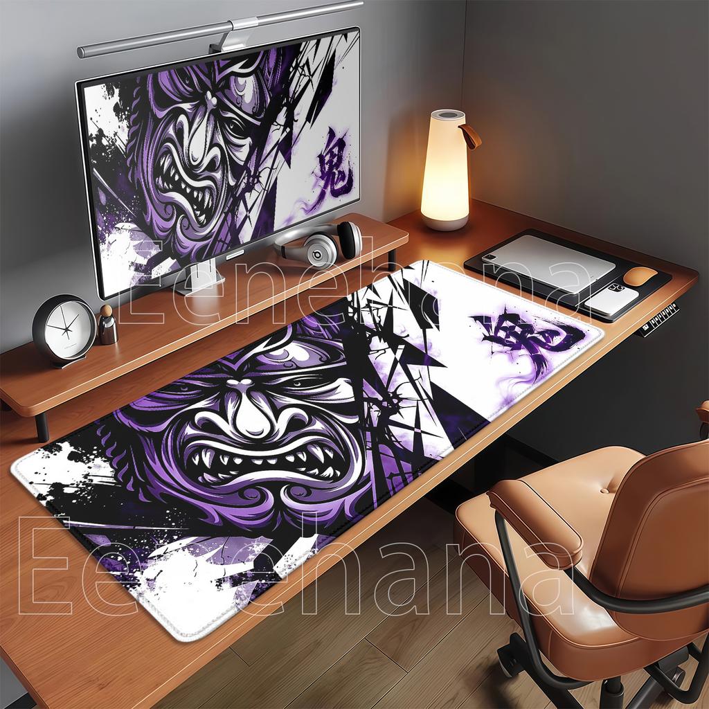 Anime Ghost Face Cartoon Nonslip Base Mouse Pad Hd Printing Samurai Devil Mask Gaming Mousepad Office Overlock Esports Desk Mat