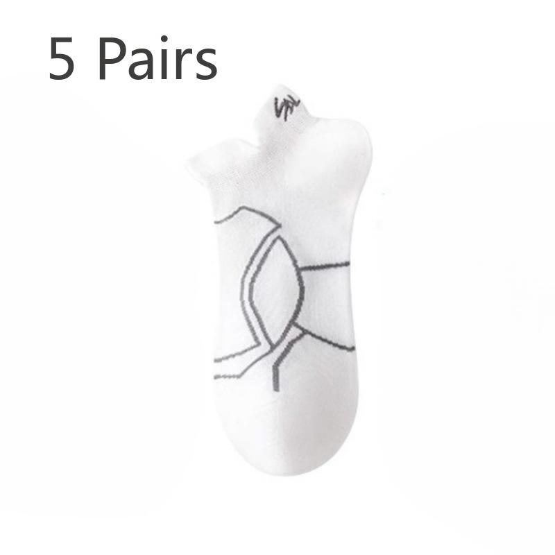 5 Pairs of Men's Summer Thin Deodorant Breathable Sports Running Youth Socks