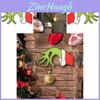 Charmantes Hölzernes Weihnachts-Türschild Grinch-Kranz Für Festliche Heimdekoration
