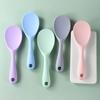 Kitchen Utensils Food Grade Heat Resistant Silicone Rice Spoon 22cm Heat Resistant Sushi Scoop Silicone Plastic Rice Paddle 7 Colors, 1pc