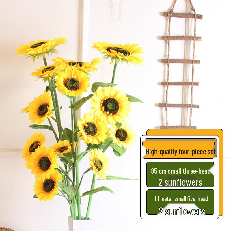 Large High Branch Sunflower Artificial Flower Bouquet for Living Room Decoration