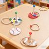 Outdoor Throw SportsThemed Rope Ring Toss Game with Wooden Stands Colorful Balls Ideal for Sensory Play Motor Skills Development