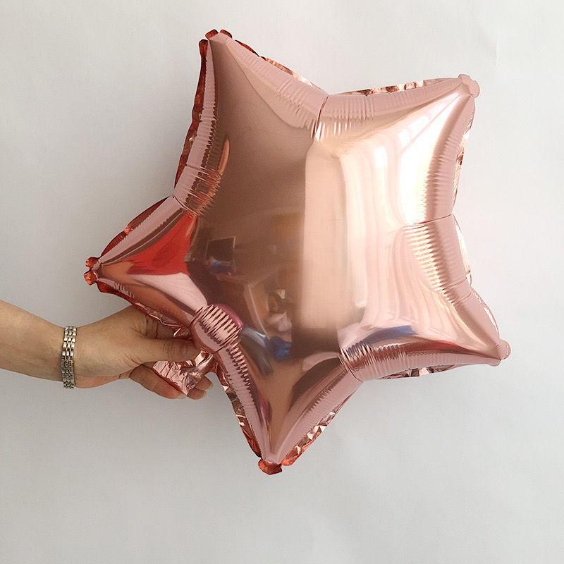 18-Inch Light Plate Monochrome Five-Pointed Star Aluminum Film Balloon, Festival Party Birthday Decoration Arrangement Star Aluminum Foil Balloon