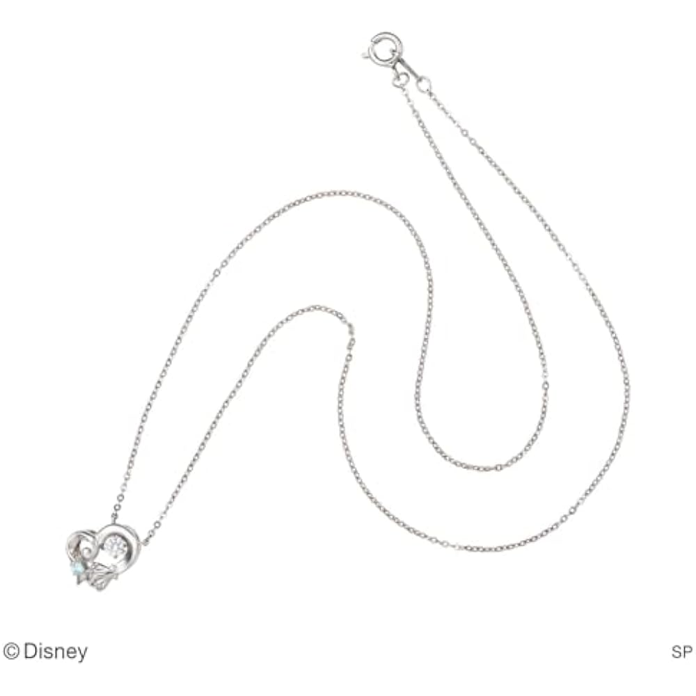 [White Clover] The Little Mermaid Ariel Dancing Stone Necklace Disney Princess 925 Silver Cubic Z...
