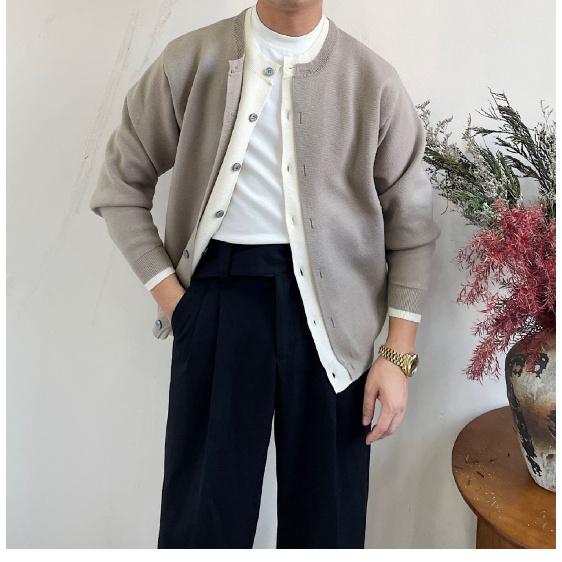 Men's Coat Spring and Autumn Trendy Brand Ruoshuai Sweater New Trendy High-Grade Casual round Neck Sweater