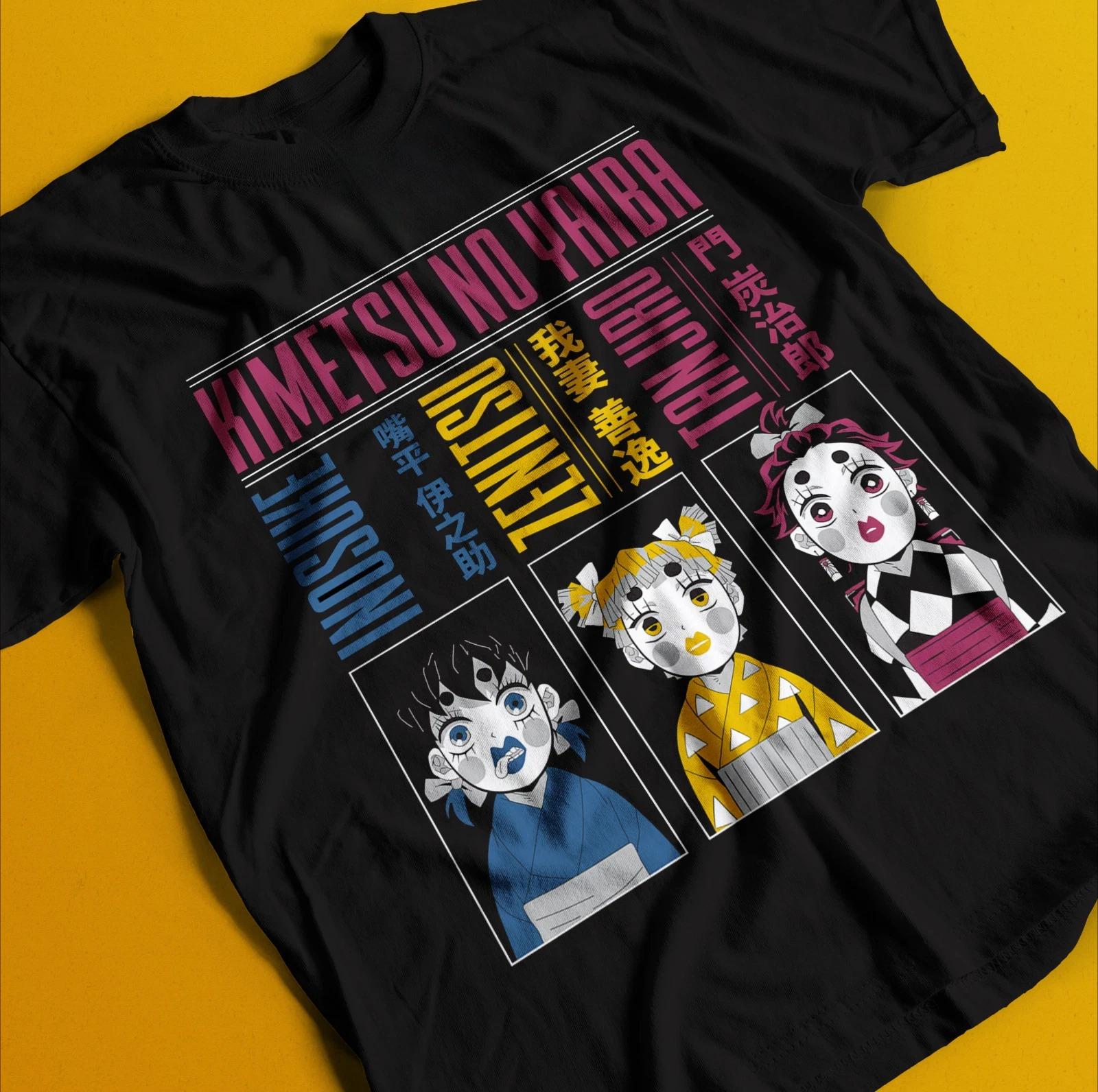

Demon Slayer Shirt Nezuko Tshirt Tanjiro TShirt Muzan Doma Tee Inosuke Zenitsu Summer Unisexs and Womens Breathable Tshirt Top S