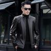 Futing Men's Genuine Leather Stand Collar Jacket