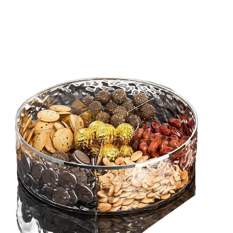 Soggiorno Tavolino da caffè Tavolo da pranzo Scatola per frutta secca Casa Vassoio per caramelle multi-scomparto con coperchio Scatola per frutta Ultimo Vassoio per snack Unico alla moda