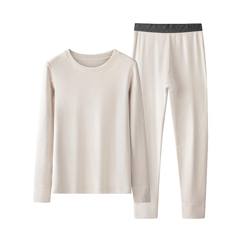 [Luxury & Warm] Tencel Double-Faced Fleece Men's Pajama Set for Autumn/Winter, Solid Color Loungewear