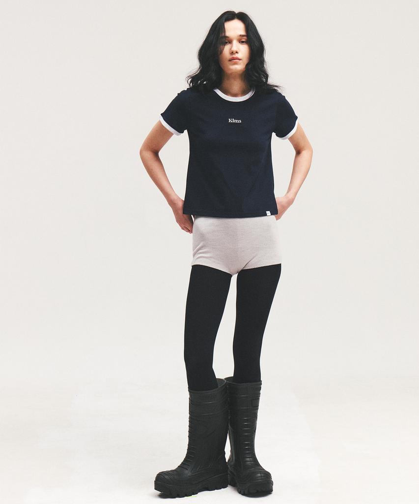 Kimseupeulesikoteunmakes (Unisex) Kims Logo Ringer Tee Navy