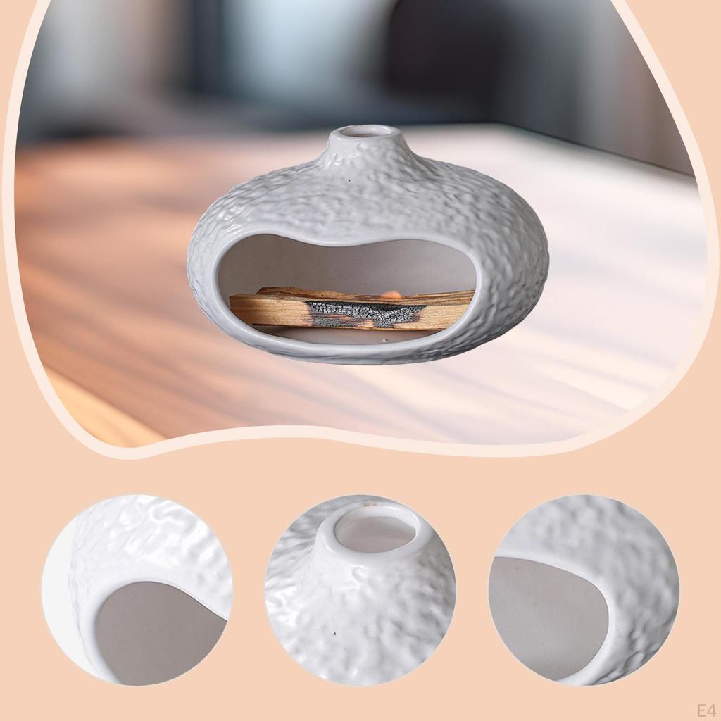Ceramic Burner Cone Accents Tray Smudge Bowl Holder for Tabletop Office Farmhouse Bedroom