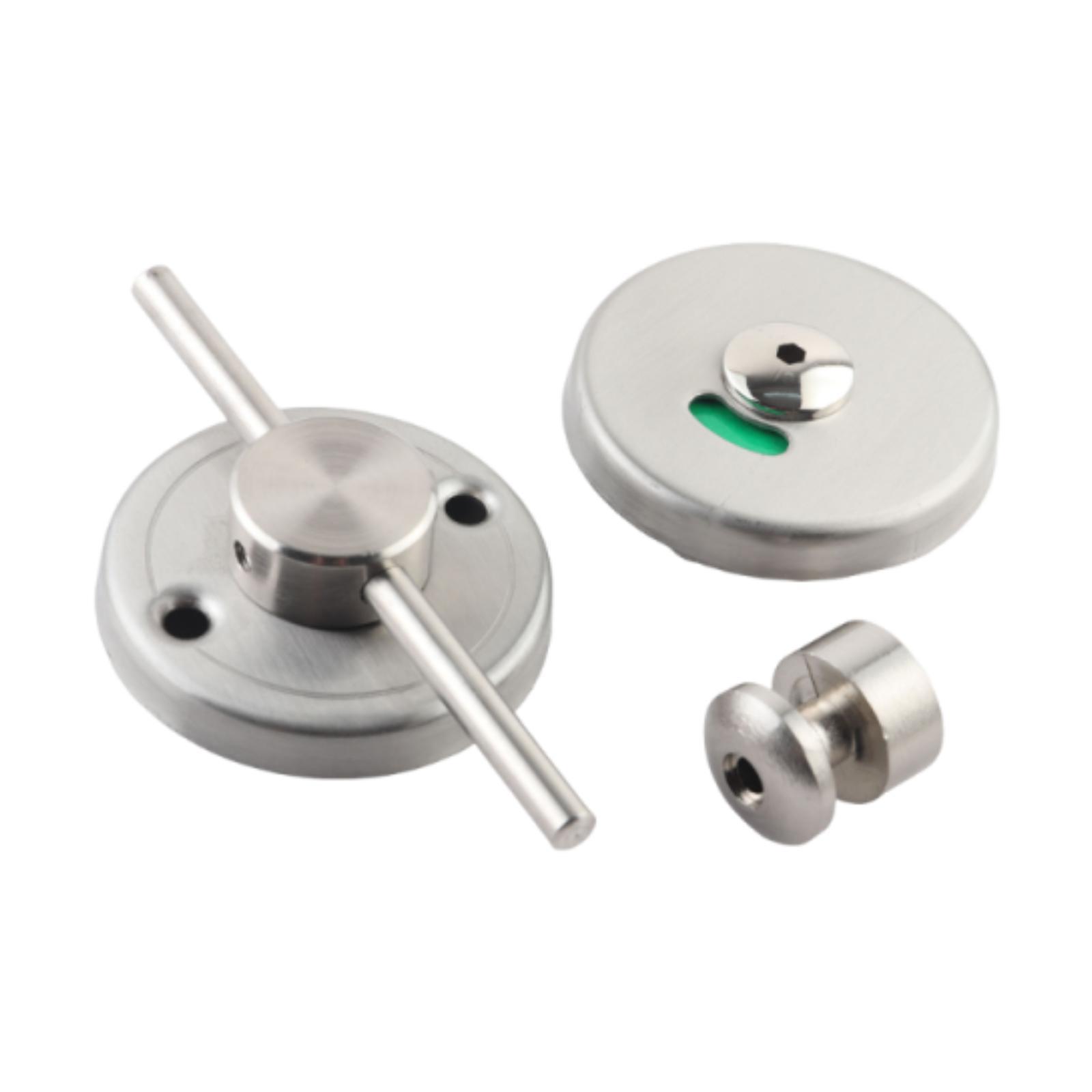 

Indicator Lock Public Toilet Partition Easy to Install Round Rod Lock for Warehouse Restroom Garage Public Places Office серый