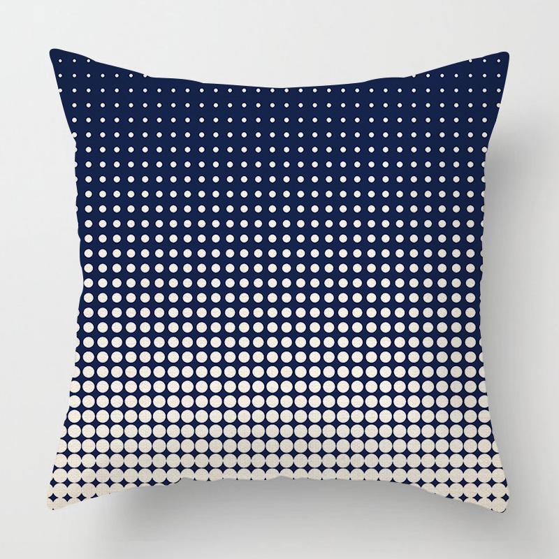 Geometric Dark Blue Striped Printed Pattern Cushion Cover for Home Living Room Sofa Bedroom Decoration Throw Pillow Pillowcase