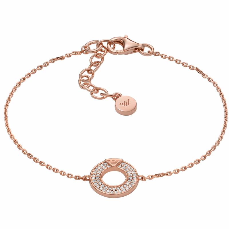Emporio Armani Ferris wheel ring safety buckle bracelet for women, rose gold Rose gold F original bag