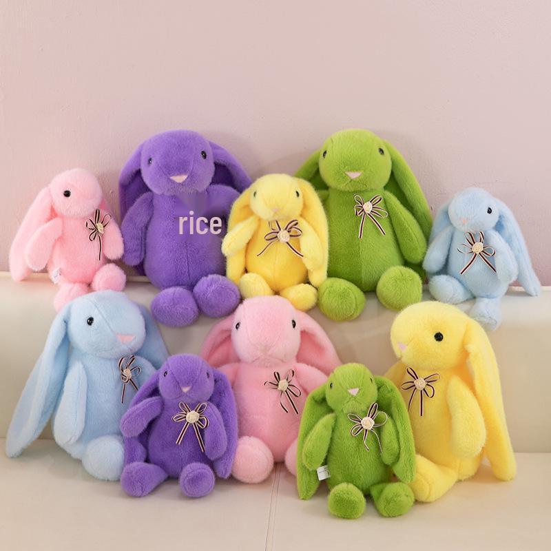 Adorable Long-Eared Rabbit Plush Toy with Bow - Children's Gift & Home Decoration